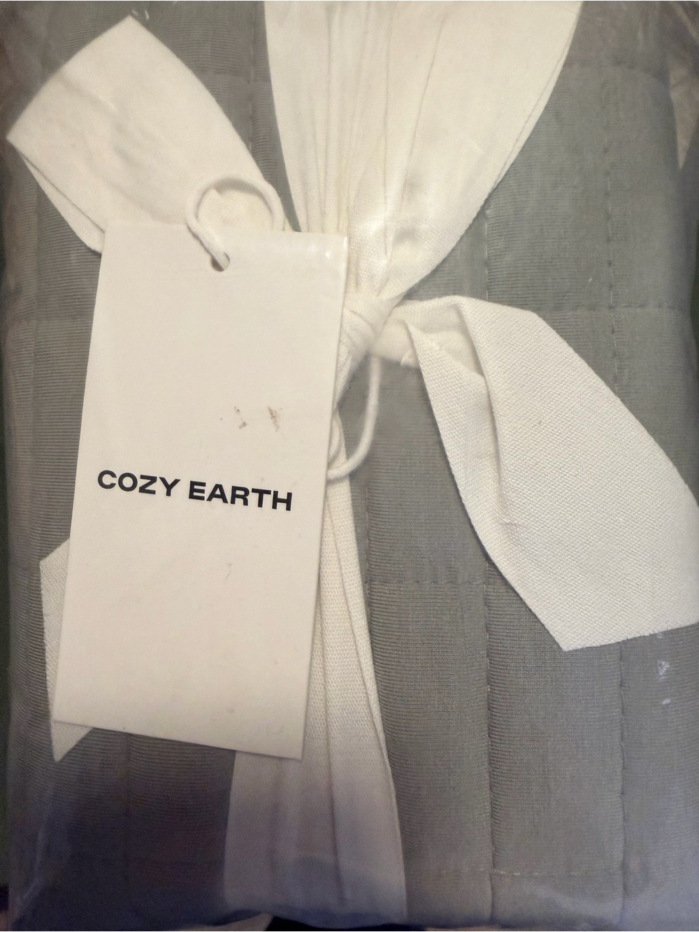 Cozy Earth Bamboo Jersey Quilted Euro Shams Stone 36x36 Set of 2 NWT - Picture 3 of 4